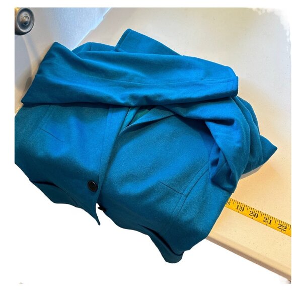 Akris Punto Wool Angora Two Button Blazer Womens Size 6 Blue Long Sleeve READ - Picture 13 of 16